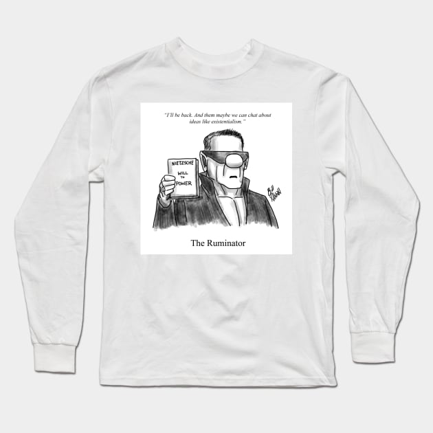 Classic The Ruminator Cartoon Long Sleeve T-Shirt by abbottcartoons